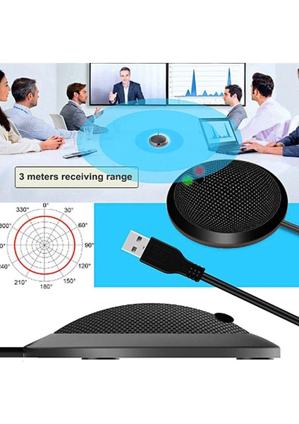 USB Konferansı Mikrofonu, 360 ° 10FT Pikap Aralığı ile USB Bilgisayar Mikrofonu (Yurt Dışından)