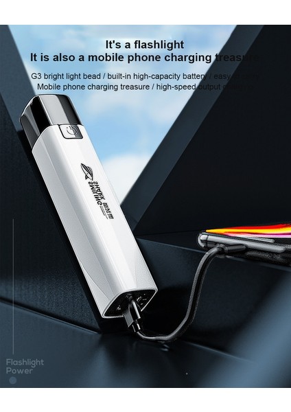 USB El Feneri Açık Taşınabilir Mini LED El Feneri Mobil Güç Güçlü Işık Su Geçirmez Kamp Cep Telefonu Işıldak (Yurt Dışından)