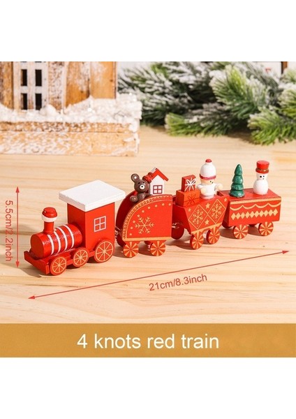 Ahşap Tren Noel Süsleme Noel Oyuncak Noel Baba Hediyeleri Noel Masa Dekoru (Yurt Dışından)