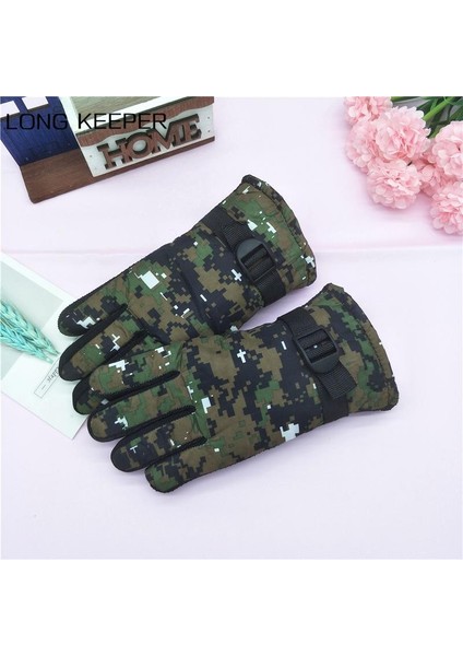 Çocuk Eldivenleri Polar Sıcak Kamuflaj Eldivenleri Moda Kalınlaşma Kayak Açık Eklemler (Yurt Dışından)