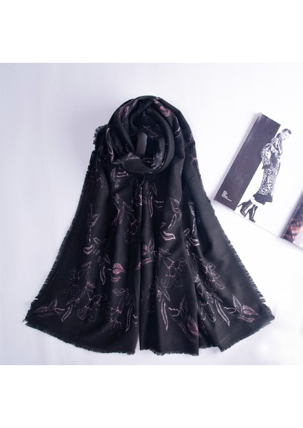 Çizgili Baskılı Eşarp Şal Sıcak Sokak Stili Kaşmir Faux (Yurt Dışından)