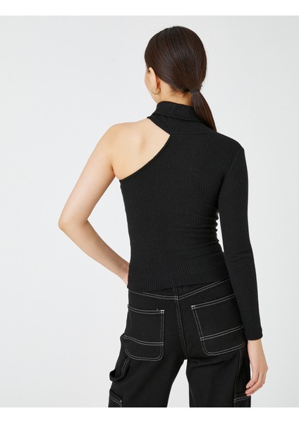 Uzun Kollu Tişört Balıkçı Yaka Tek Omuz fırsatları