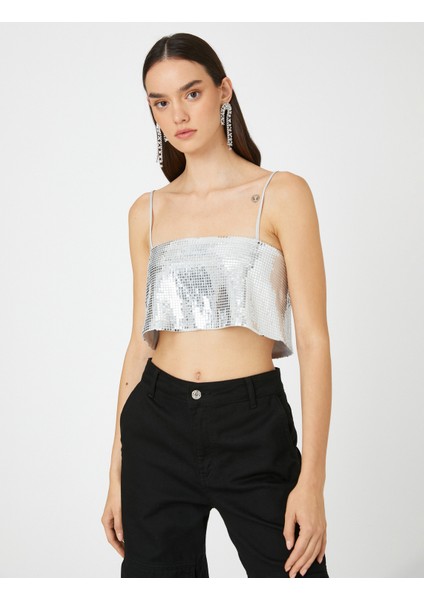 Payetli Büstiyer Kare Yaka İnce Askılı modelleri