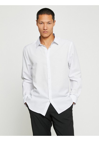 Basic Gömlek Klasik Yaka Uzun Kollu Slim Fit