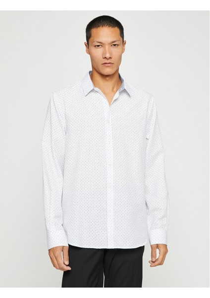 Basic Gömlek Klasik Yaka Uzun Kollu Slim Fit