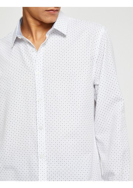 Basic Gömlek Klasik Yaka Uzun Kollu Slim Fit
