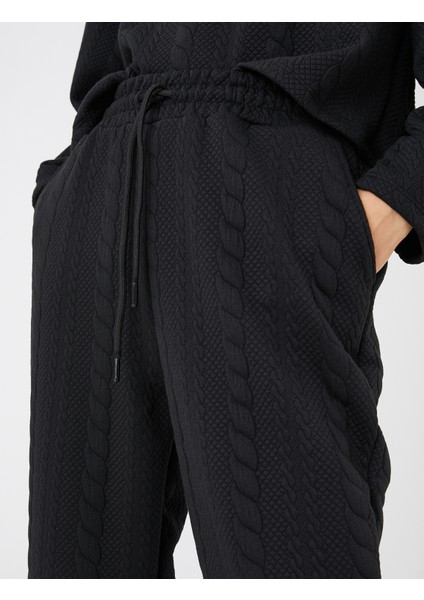 Jogger Eşofman Altı Desenli Beli Bağlamalı