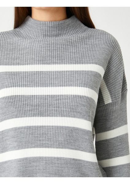 Çizgili Kazak Yarım Balıkçı Yaka Uzun Kollu indirimleri