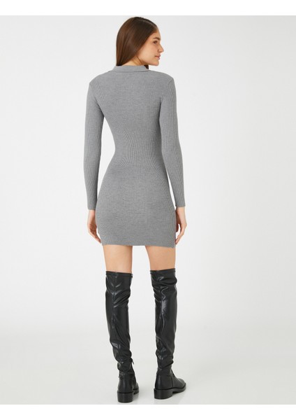 Triko Elbise Polo Yaka Uzun Kollu fırsatları