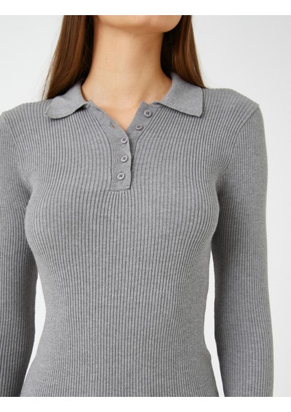 Triko Elbise Polo Yaka Uzun Kollu indirimleri