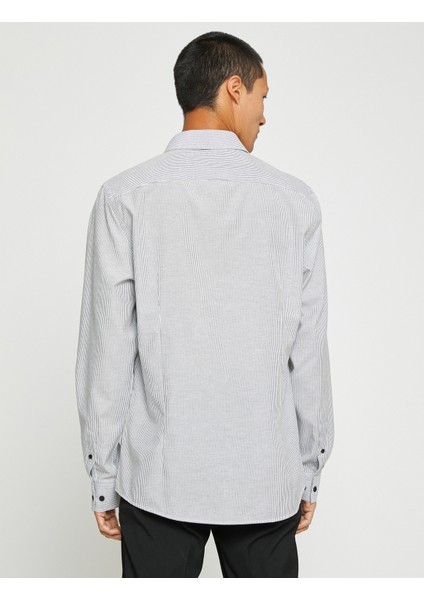 Spor Gömlek Slim Fit Klasik Yaka Uzun Kollu Non Iron fırsatları