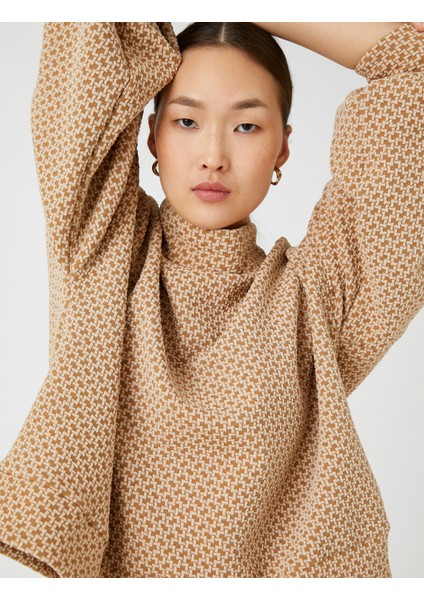 Oversize Tişört Uzun Kollu Yarım Balıkçı Yaka fiyatları