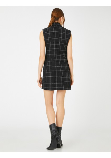 Ceket Elbise Düğmeli Cep Detaylı Kolsuz Yün Karışımlı fırsatları