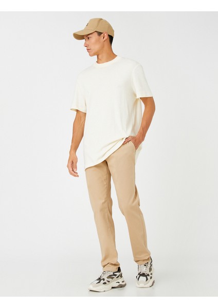 Basic Gabardin Pantolon Slim Fit Düğmeli Cep Detaylı