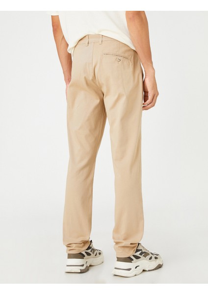 Basic Gabardin Pantolon Slim Fit Düğmeli Cep Detaylı fırsatları