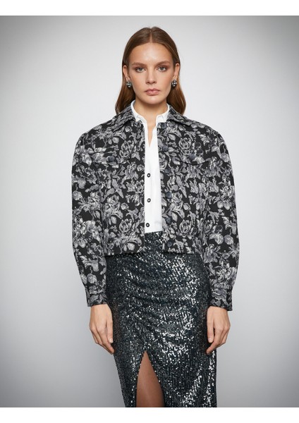 Melis Ağazat X Koton - Jakarlı Balon Kollu Crop Ceket modelleri