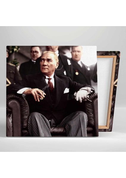 Gazi Mustafa Kemal Atatürk Oturan Kanvas Tablo
