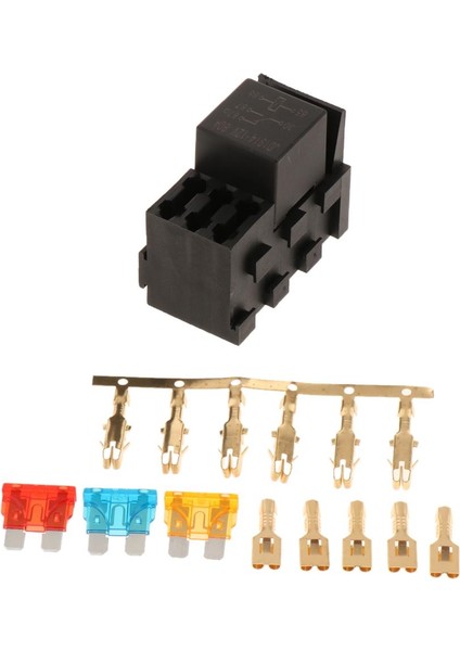 Evrensel Kamyon 4 Yüzlü Sigorta Röle Tutucu Kutu Soketi-Siyah (Yurt Dışından)