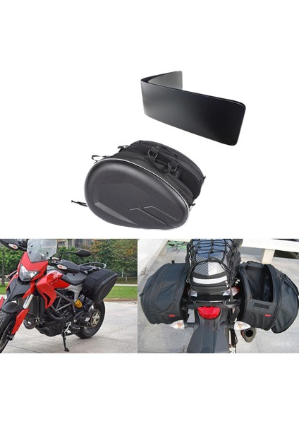 Motosiklet Saddlebags Su Geçirmez Bagaj Çantaları Pu Deri (Yurt Dışından)