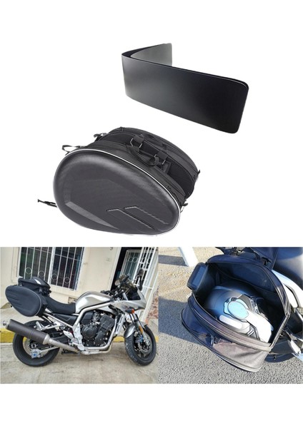 Motosiklet Saddlebags Su Geçirmez Bagaj Çantaları Pu Deri (Yurt Dışından)