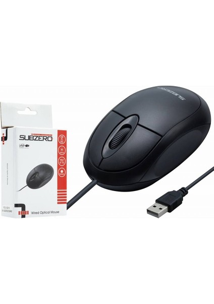 3 Tuşlu USB Optical Kablolu Mouse Subzero SBZ601