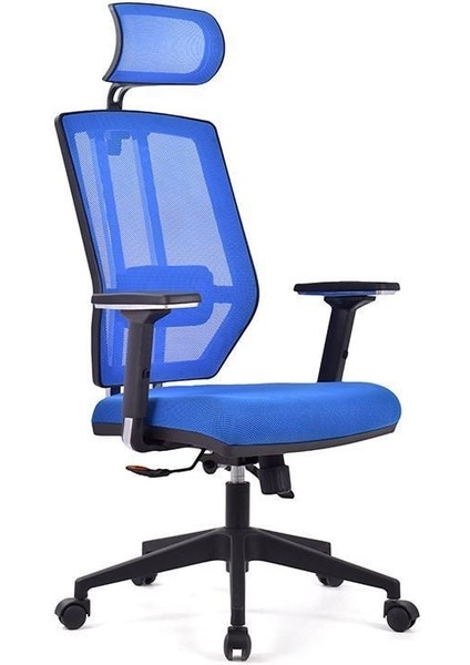 Koltuk Stilim Sera Mavi Fileli Pls Makam Koltuğu Ofis Koltuğu
