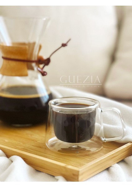 Isıya Dayanıklı Kuplu Çift Cidarlı Espresso Bardak | Kahve Bardağı | Borosilikat 1 Adet | 200 ml