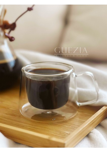 Isıya Dayanıklı Kuplu Çift Cidarlı Espresso Bardak | Kahve Bardağı | Borosilikat 1 Adet | 200 ml
