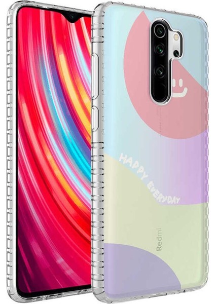 Xiaomi Redmi Note 8 Pro Kılıf Airbag Kenarlı Renkli Desenli Elegans Silikon