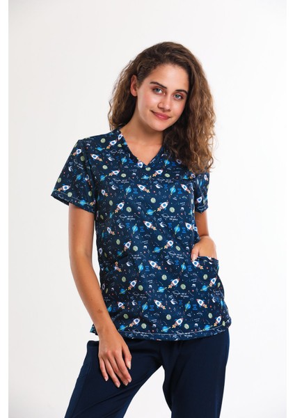 Baskılı- Kadın Medikal Üniforma Takımı fırsatları