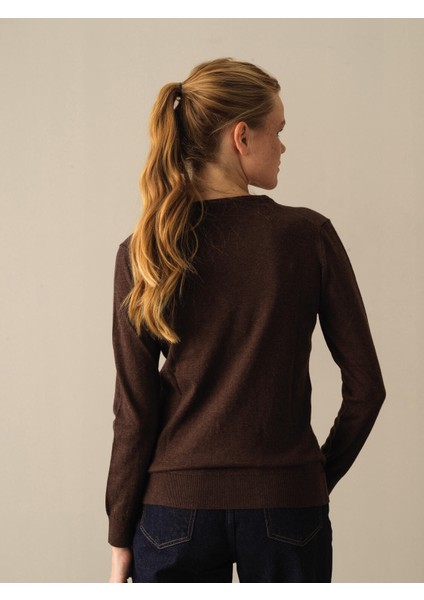 V Yaka %100 Pamuk Regular Fit Basic Kazak indirimleri