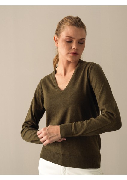 V Yaka %100 Pamuk Regular Fit Basic Kazak fiyatları