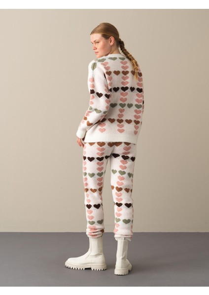 Kadın Pembe Oversize Desenli Kazak fırsatları