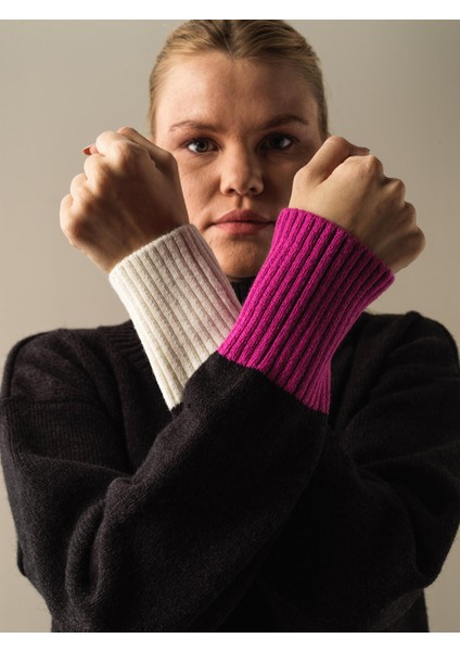 Kadın Siyah Big Oversize Kazak