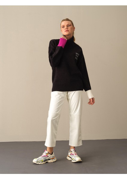 Kadın Siyah Big Oversize Kazak fiyatları