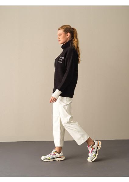 Kadın Siyah Big Oversize Kazak modelleri