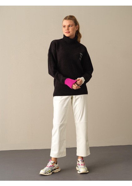 Kadın Siyah Big Oversize Kazak fırsatları