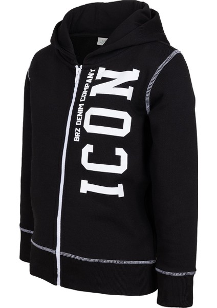 Erkek Çocuk Baskılı Fermuarlı Kapüşonlu Sweatshirt fiyatları