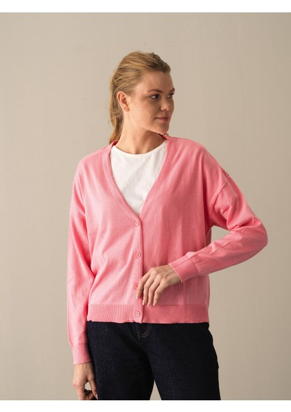 Kadın Pembe Slim Fit Basic Hırka fiyatları