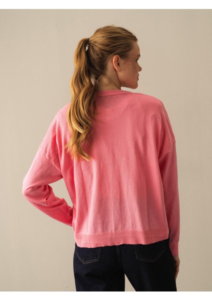 Kadın Pembe Slim Fit Basic Hırka fırsatları