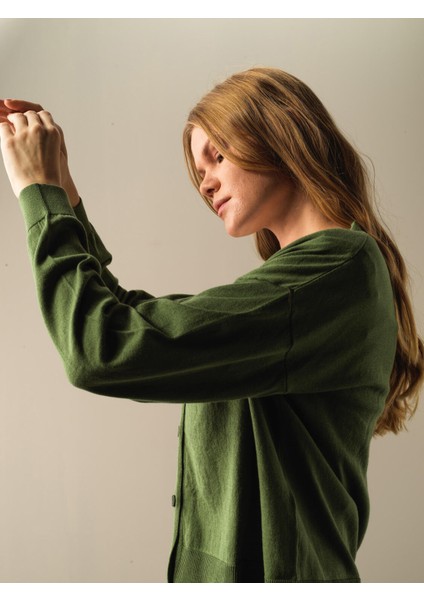 Kadın Yeşil Slim Fit Basic Hırka fiyatları