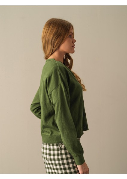 Kadın Yeşil Slim Fit Basic Hırka fırsatları