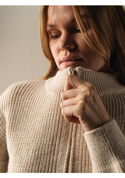 Kadın Bej Pamuklu Oversize Hırka modelleri