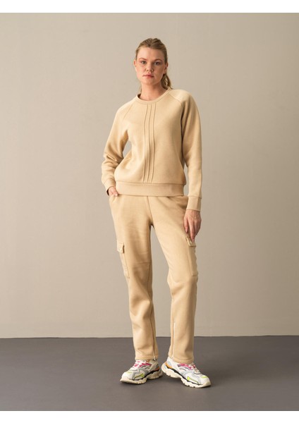 Kadın Bej Kargo Cep Sweat Pantolon fiyatları