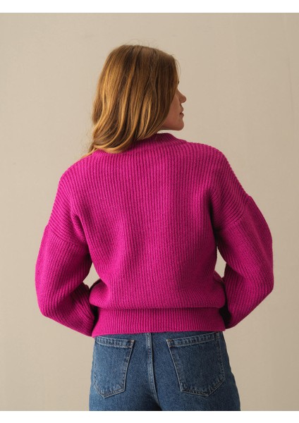 Fuşya Pamuklu Oversize Hırka fırsatları