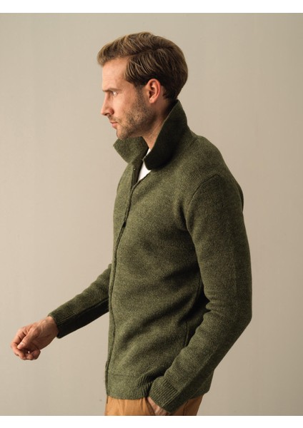 Erkek Haki Polo Yaka Regular Fit Hırka modelleri