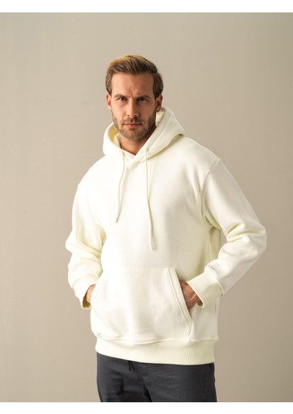 Kapüşonlu Pamuklu Oversize Basic Sweatshirt