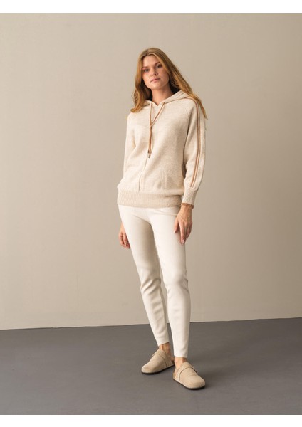 Kadın Bej Oversize Kazak