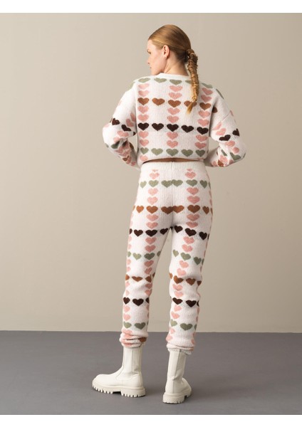 Kadın Pembe Regular Fit Triko Pantolon modelleri