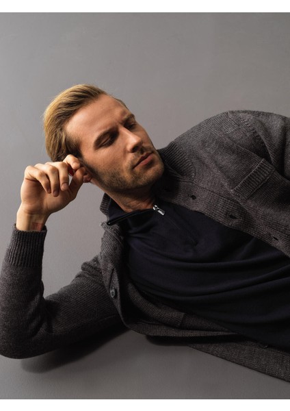 Erkek Antrasit Düğmeli Cep Detaylı Hırka fiyatları